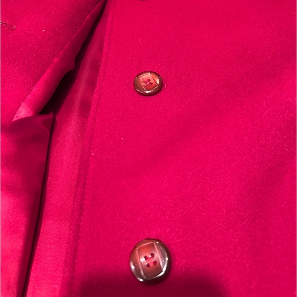 Ladies Vintage Red Wool Long Jacket - Picture 7 of 8